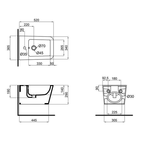 Qtap Crow Биде подвесное 520х360х290 мм White SD00040387 фото