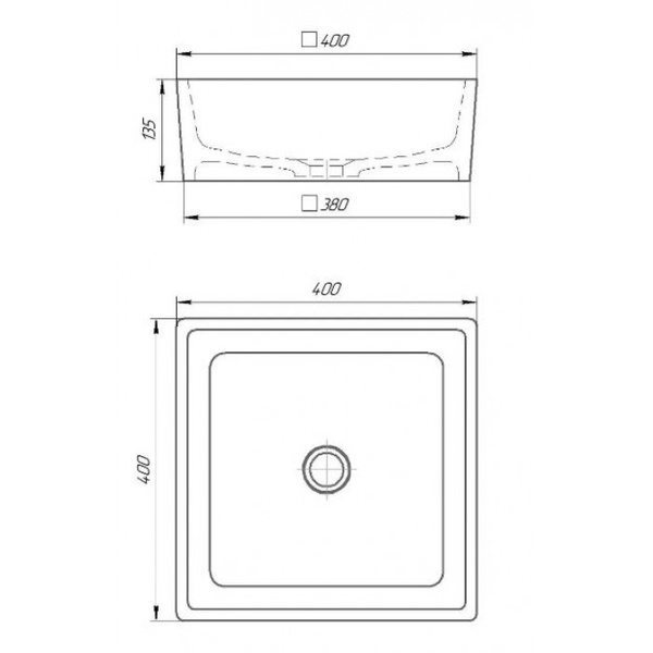 KAST Reya Раковина на столешницу 400*400 мм, белая KS000906 KS000906 фото