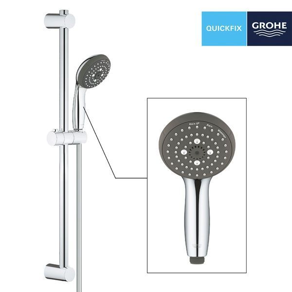 Душовий гарнітур зі штангою, 3 режими струменю Grohe QuickFix Vitalio Start 26032000 26032000 фото