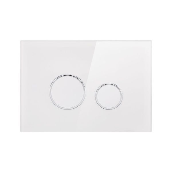 Qtap Nest Клавіша кругла White glass 175х245х4mm SD00038771 фото