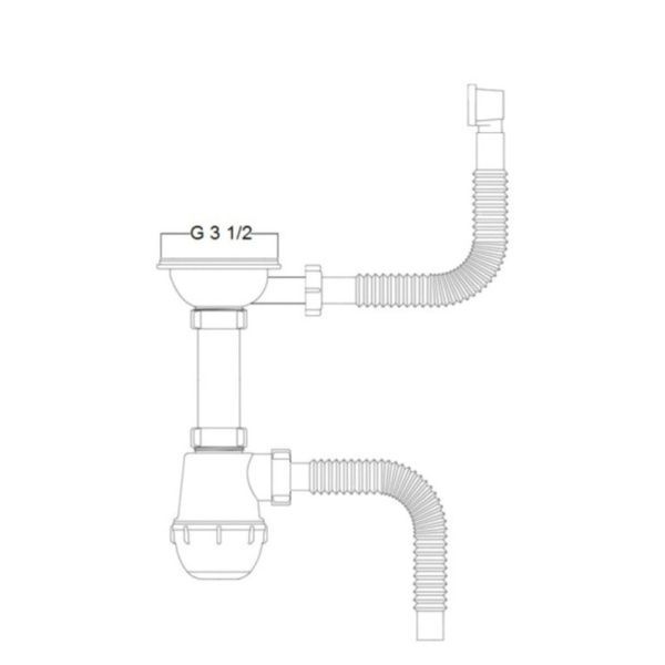 Сифон для кухонної мийки Kroner KRP Siphon - 011 3 1/2"- 50/40 мм CV023014 фото