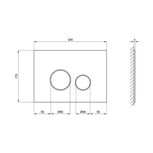 Qtap Nest Клавіша кругла White glass 175х245х4mm SD00038771 фото