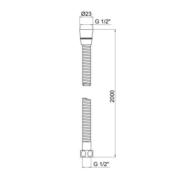 Шланг для душа Lidz (CRM) 50 04 200 00 2,0 м SD00041557 фото