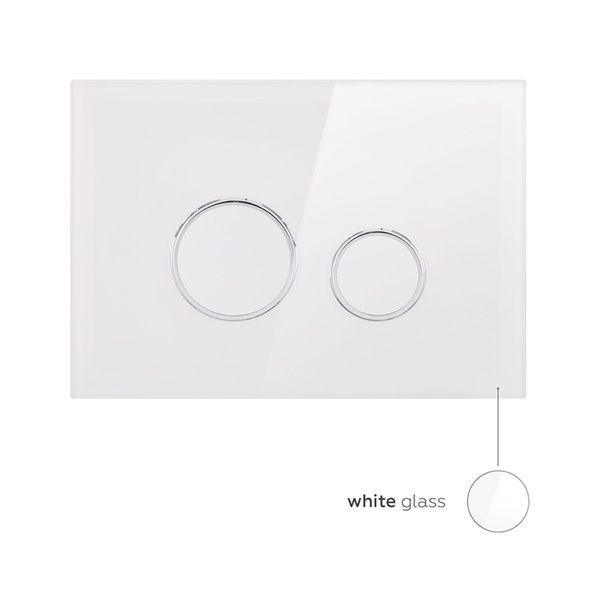 Qtap Nest Клавіша кругла White glass 175х245х4mm SD00038771 фото
