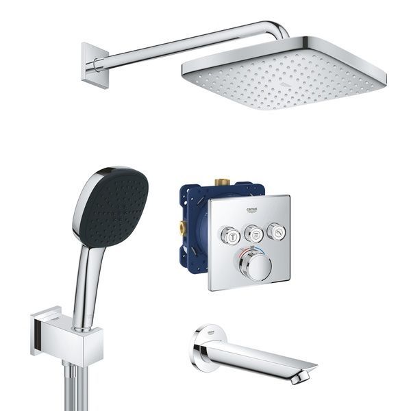 Душевая система наружного монтажа с термостатом Grohe UA202802C3, Хром UA202802C3 фото