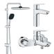 Комплект змішувачів з душовою системою Grohe QuickFix Start&Vitalio Start 250 Cube UA202305RM UA202305RM фото 1