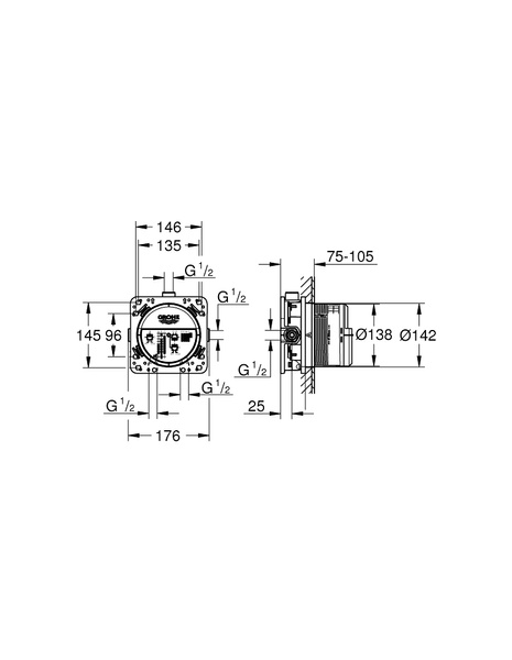 Grohtherm Набір для комплектації душа з Vitalio Start 250 (UA26415SC8) UA26415SC8 фото