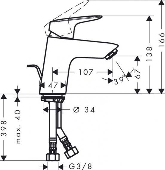 Смеситель для раковины Hansgrohe 71070000 Logis 70 71070000 фото