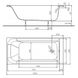XWP3650000N Ванна акриловая прямоугольная Rekord 150x70 см, белая, без ножек XWP3650000N фото 4