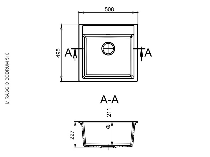 Кухонна мийка Miraggio BODRUM 510 чорна 0000001 фото