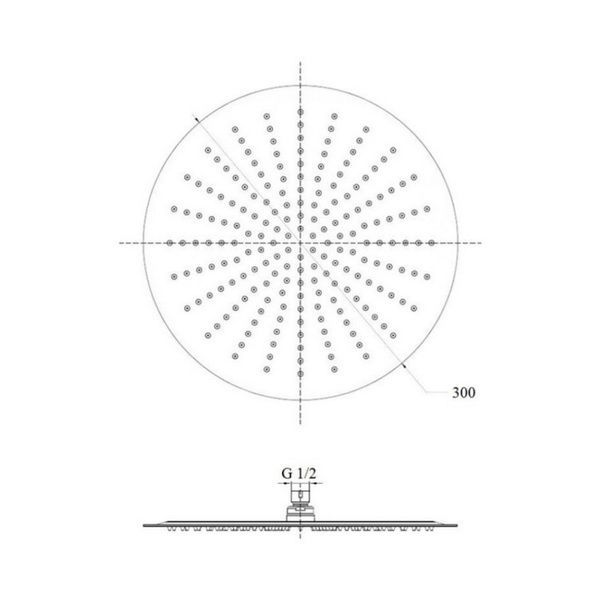 Lidz Niagara 130 Лейка для верхнего душа 300 мм округлая Chrome (51 10) SD00038553 фото