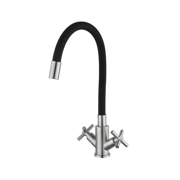 Lidz Wind 013F3 Смеситель для кухни двухвентильный с гибким изливом Chrome SD00049515 фото
