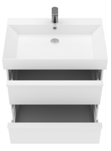 Devit QUADRA 083070WB Тумба 70 Белая матовая с умывальником 704х450х603 550479 фото
