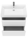 Devit QUADRA 083070WB Тумба 70 Белая матовая с умывальником 704х450х603 550479 фото 2