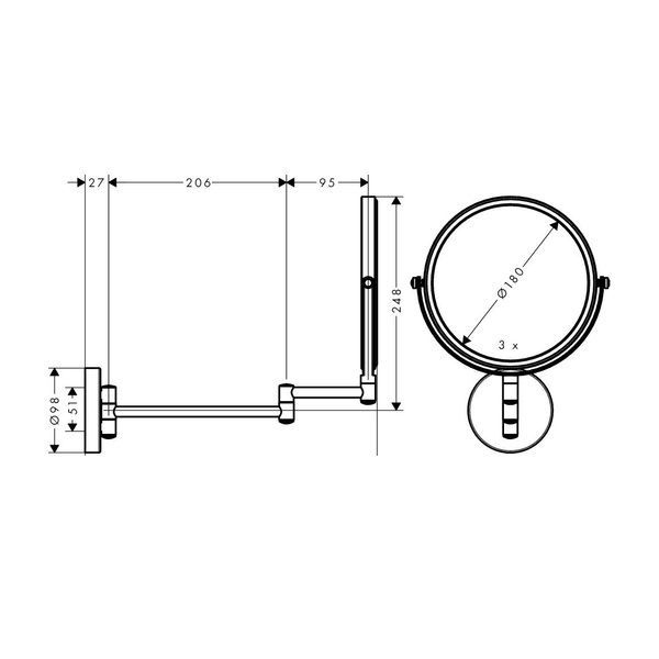 Козметичне дзеркало Hansgrohe 73561000 Logis Universal 73561000 фото