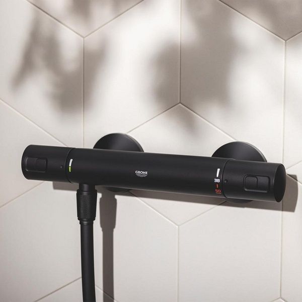 Термостат для душа с душевым гарнитуром Grohe QuickFix Precision Start Black UA303908T1 UA303908T1 фото