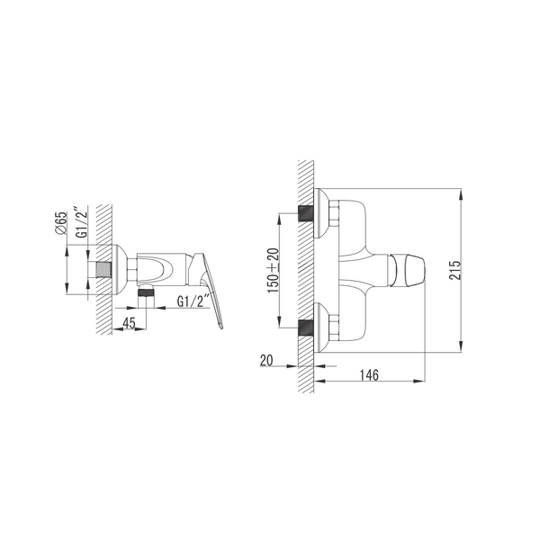 Змішувач для душу PRIMERA 10140015 SHAPE 10140015 фото