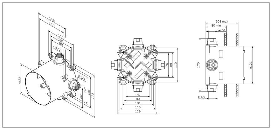Скрытая часть для смесителя AM.PM MultiDock F100100 F100100 фото