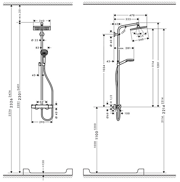 Душова система зовнішнього монтажу з термостатом Grohe Crometta 27271000, Хром 27271000 фото