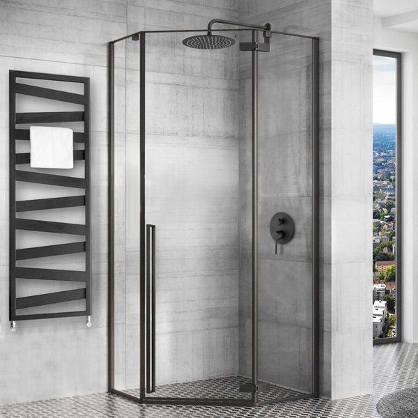 Душова кабіна REA DIAMOND BLACK MAT 80х80 REA-K6900 фото