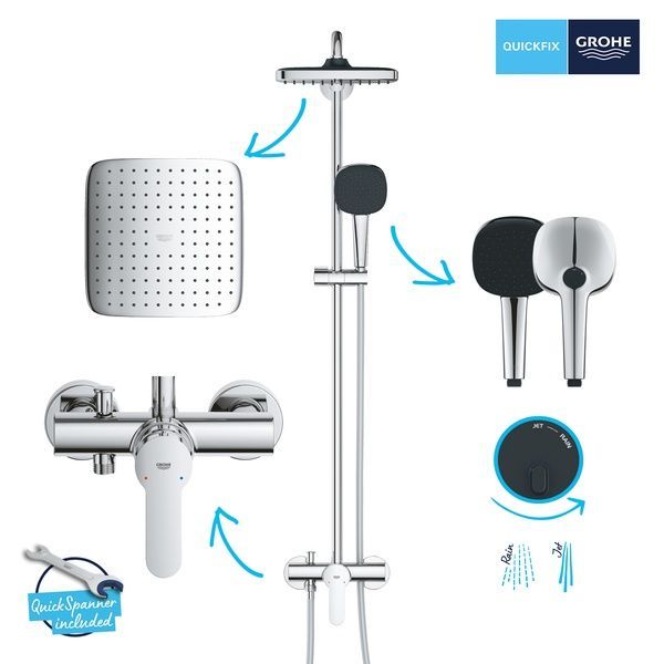 Душевая система наружного монтажа Grohe 26985001, Хром 26985001 фото
