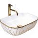 Умывальник (раковина) REA BELINDA WAVE WHITE GOLD накладной белый REA-U8472 фото 1