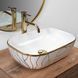 Умывальник (раковина) REA BELINDA WAVE WHITE GOLD накладной белый REA-U8472 фото 2