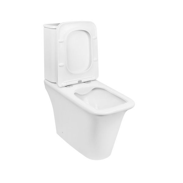 Унітаз Kalao підлоговий Rimless 660х360х820 мм з сидінням Slim Duroplast/ Soft-close/ Quick relase White Qtap SD00046562 фото
