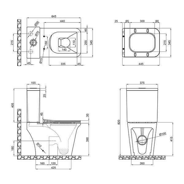 Унітаз Kalao підлоговий Rimless 660х360х820 мм з сидінням Slim Duroplast/ Soft-close/ Quick relase White Qtap SD00046562 фото