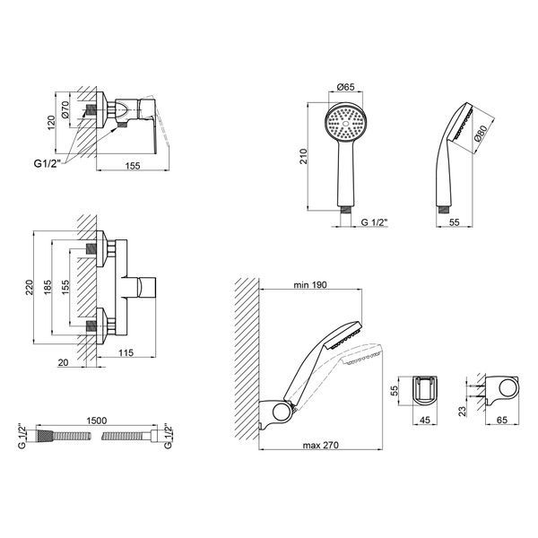 QT Polaris WHI 010 Смеситель душевой (k35) SD00030349 фото