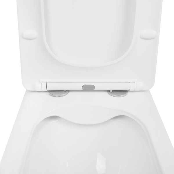 Унітаз Kalao підлоговий Rimless 660х360х820 мм з сидінням Slim Duroplast/ Soft-close/ Quick relase White Qtap SD00046562 фото