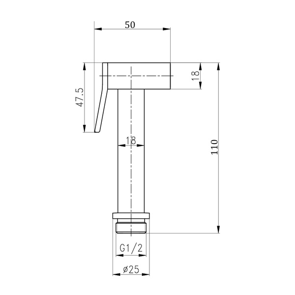 Qtap Bidet B120 Лейка ручная для биде Chrome SD00035709 фото