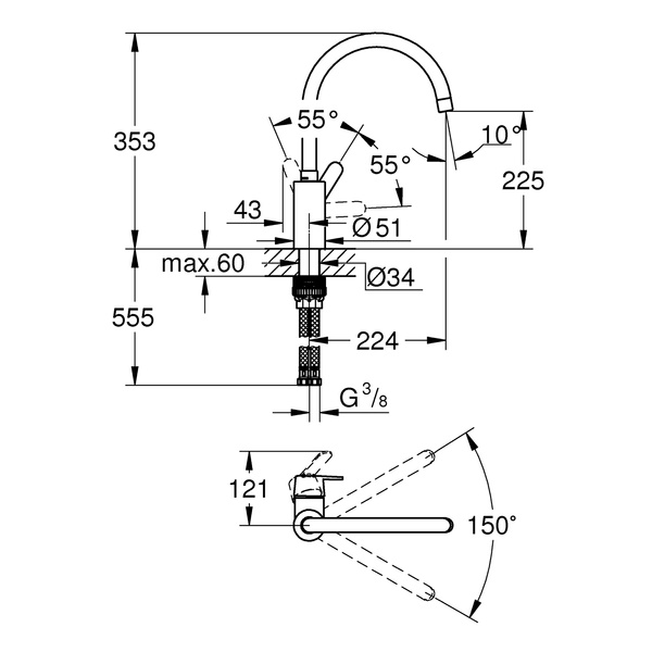 Змішувач для кухні Grohe QuickFix Get 31494001 31494001 фото