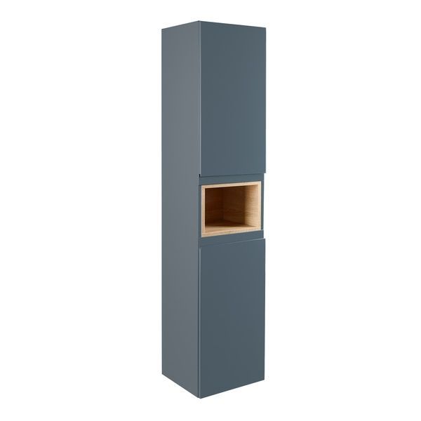 Пенал Robin підвісний 6 полиць (3 скло), 350х1650х316 мм Graphite/Whitish OAK Qtap SD00045876 фото