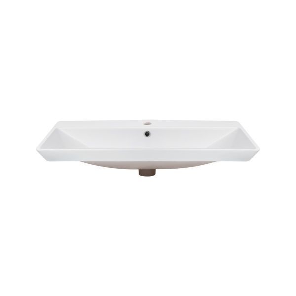 Раковина Albatross D врізна прямокутна з донним клапаном 800х500х210 мм White Qtap SD00046175 фото