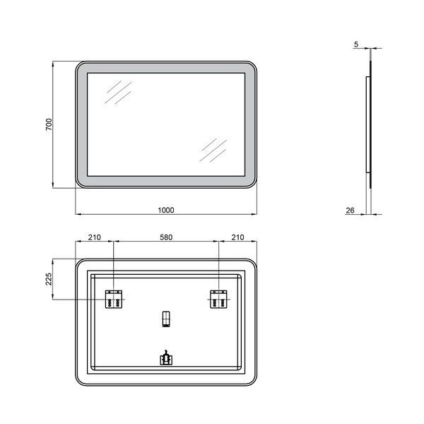 Qtap Swan Зеркало настенное прямоугольное, LED touch switch, 1000х700 мм SD00045749 фото