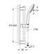 Душовий гарнітур зі штангою, 2 режими струменю Grohe QuickFix Vitalio Joy 27326000 27326000 фото 2
