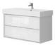 Devit QUADRA 083100W Тумба 100 белая глянцевая с умывальником 982х450х600 550538 фото 1