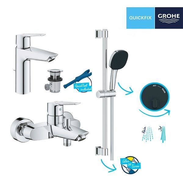 Комплект смесителей для ванной комнаты Grohe QuickFix Start UA202301MQ UA202301MQ фото