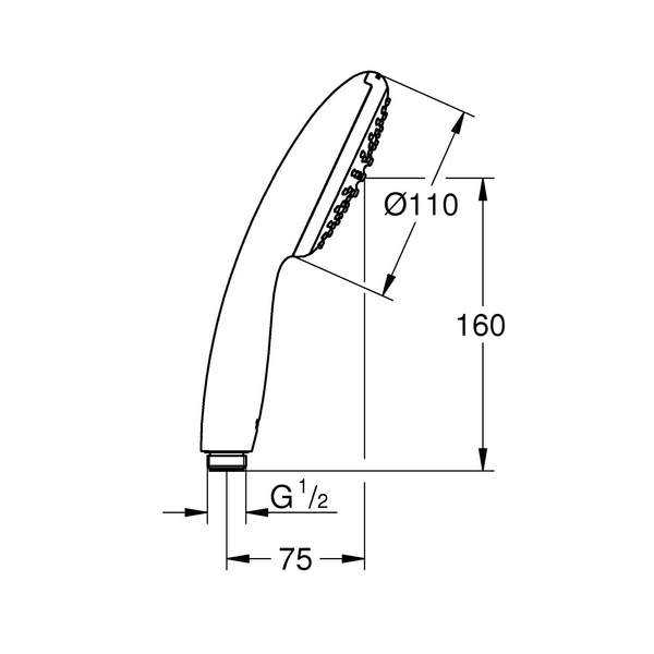 Ручний душ, 1 режим струменю Grohe QuickFix Vitalio Start 110 27940001 27940001 фото