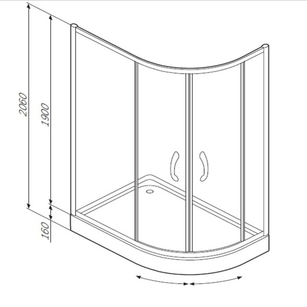 Душевой уголок Bliss Twin Slide 120х80, прозрачное стекло AM.PM Bliss L W56G-302U120MT W56G-302U120MT фото