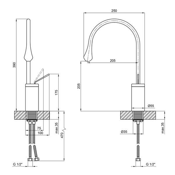 QT Virgo 1066H103C Смеситель для умывальника высокий SD00047491 фото