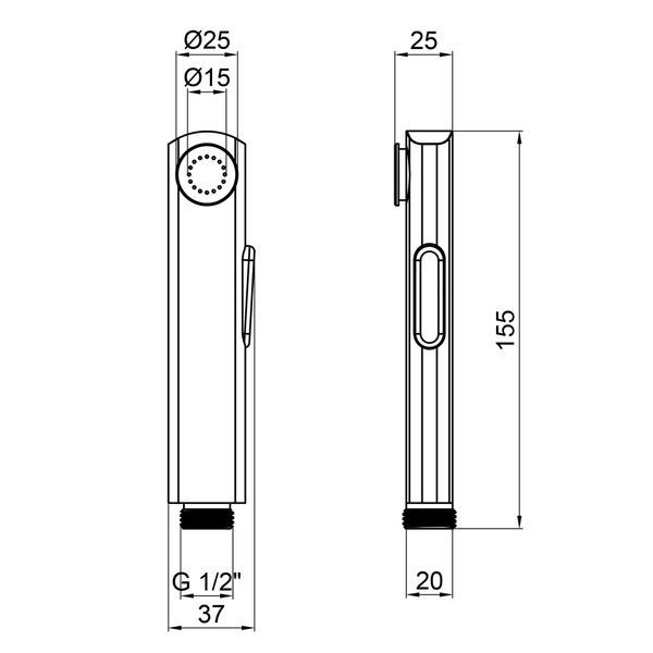 Лійка ручна для біде Bidet A120 Chrome Qtap SD00035712 фото