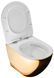 Подвесной унитаз REA CARLO FLAT MINI GOLD / WHITE золото REA-C0669 фото 3