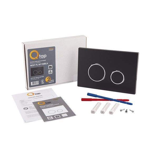 Qtap Nest Клавиша круглая Black mat 150х220х13mm SD00038780 фото
