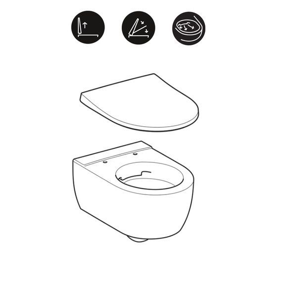 Унітаз Geberit iCon 500.784.01.1, без ободка, в комплекте с крышкой Duroplast, SoftClose 500.784.01.1 фото