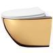 Подвесной унитаз REA CARLO FLAT MINI GOLD / WHITE золото REA-C0669 фото 5