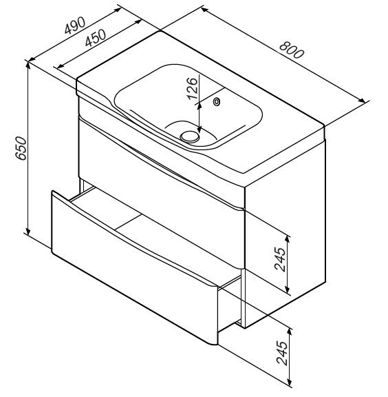 Тумба с раковиной подвесная, 80 см AM.PM Like M80-FHX0802-WC0802-38 M80-FHX0802-WC0802-38 фото