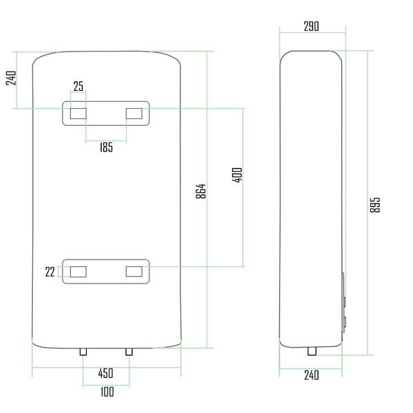 Водонагреватель Thermo Alliance 50 л, сухой ТЭН 2 кВт (0,8+1,2) (DT50V20GPDD) SD00032256 фото