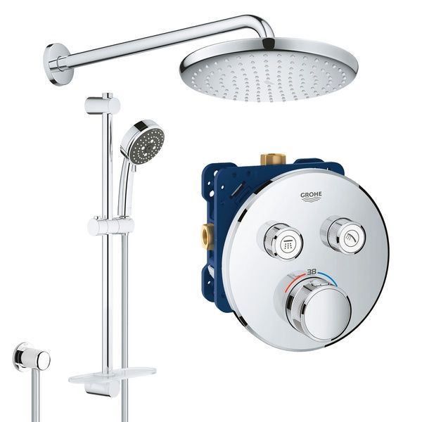 Душевая система наружного монтажа с термостатом Grohe UA202801R2, Хром UA202801R2 фото